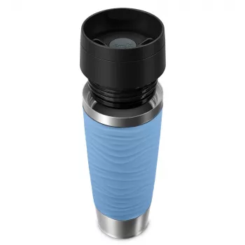 Vaso de viaje EMSA Travel Mug Waves Grande 500 ml azul, acero inoxidable