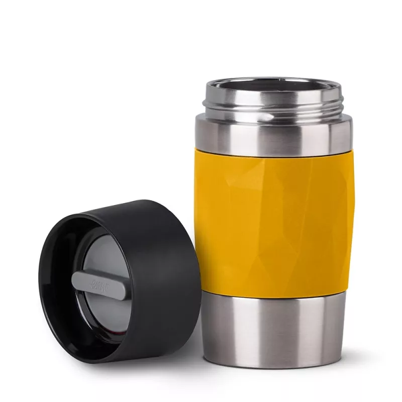 Vaso de viaje EMSA Travel Mug Compact 300 ml acero inoxidable, amarillo