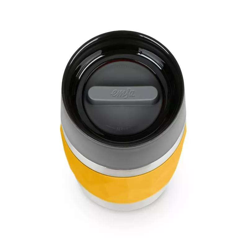 Vaso de viaje EMSA Travel Mug Compact 300 ml acero inoxidable, amarillo