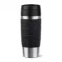 Vaso de viaje EMSA Travel Mug Waves 360 ml negro acero inoxidable