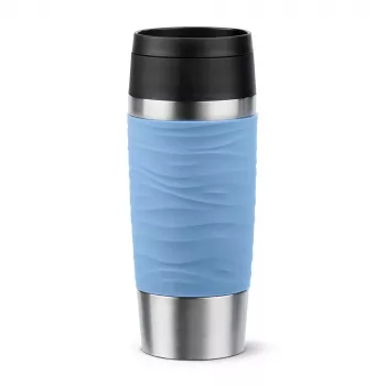 Vaso de viaje EMSA N20213 azul claro, acero inoxidable, 0,36 L, aislamiento al vacío