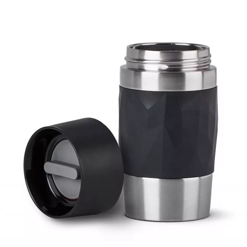 Taza térmica EMSA N21601 0,3 l, negra, acero inoxidable