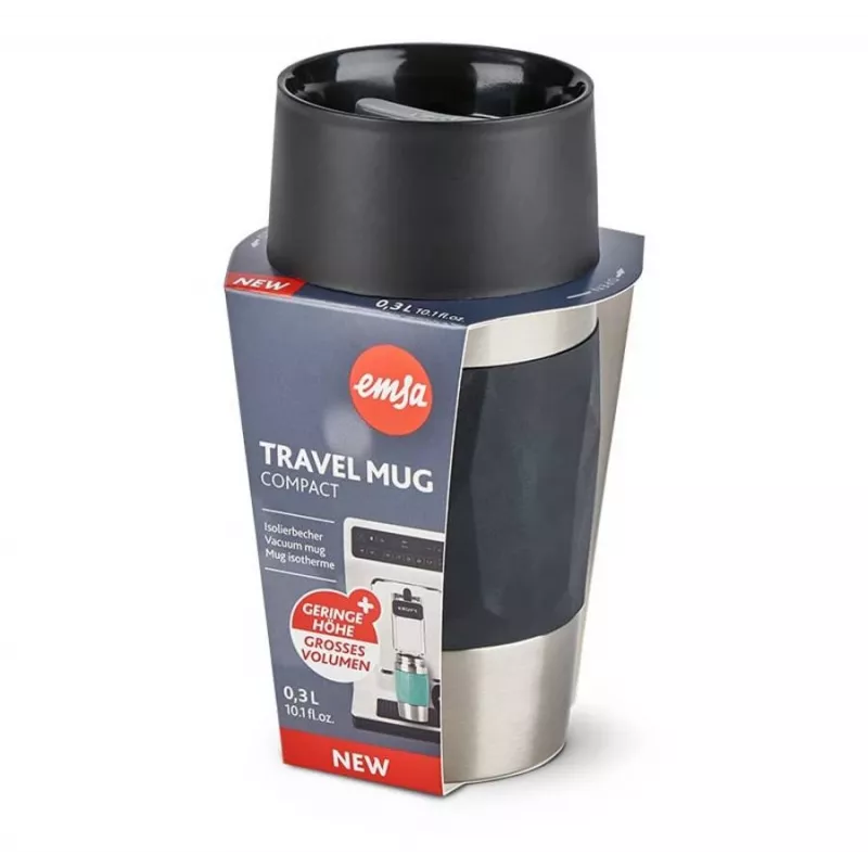 Taza térmica EMSA N21601 0,3 l, negra, acero inoxidable