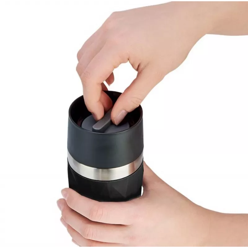 Taza térmica EMSA N21601 0,3 l, negra, acero inoxidable