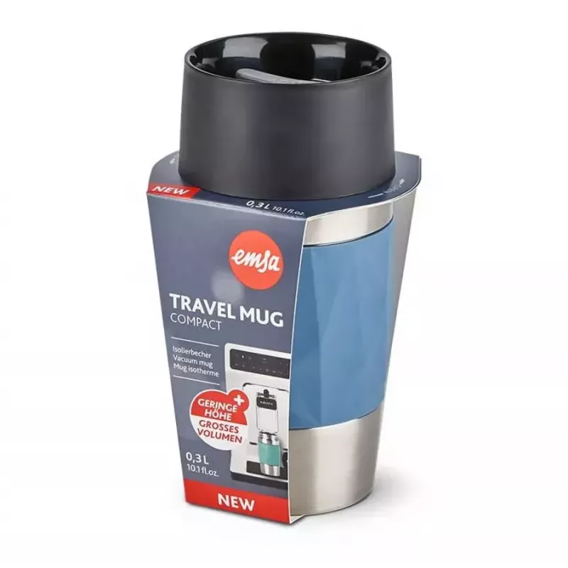 EMSA N21602 taza térmica de viaje 0,3 l azul de acero inoxidable