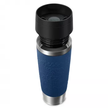 Vaso de viaje EMSA Travel Mug Classic N2022100 500 ml negro, azul, acero inoxidable acero inoxidable