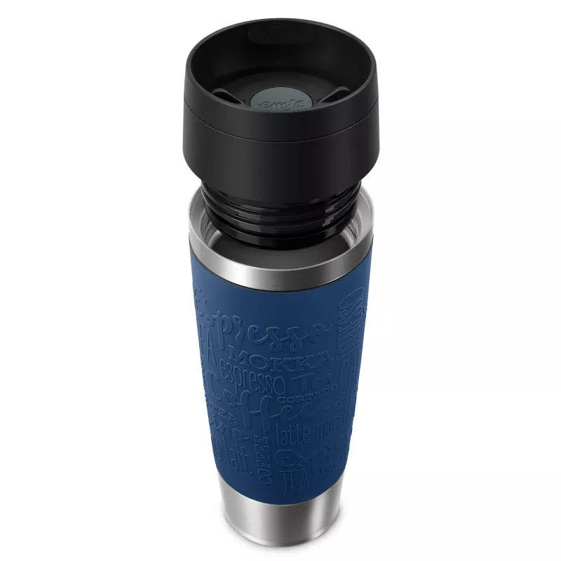 Vaso de viaje EMSA Travel Mug Classic N2022100 500 ml negro, azul, acero inoxidable acero inoxidable