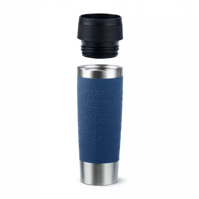 Vaso de viaje EMSA Travel Mug Classic N2022100 500 ml negro, azul, acero inoxidable acero inoxidable
