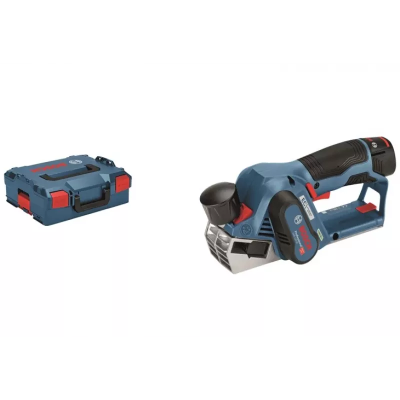Bosch GHO 12V-20 Professional cepillo eléctrico inalámbrico, 12 V, ancho de cepillado 56 mm, sin batería ni cargador, en L-BOXX, azul/negro