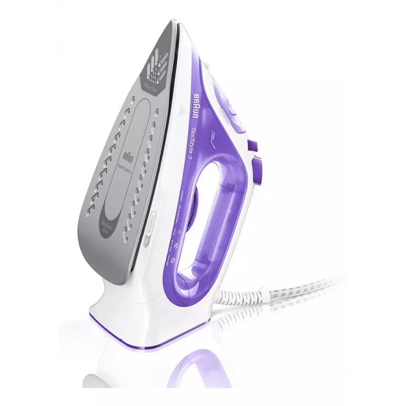 Plancha de vapor Braun TexStyle 3 SI3042VI suela cerámica 2350 W lila, plata, blanco
