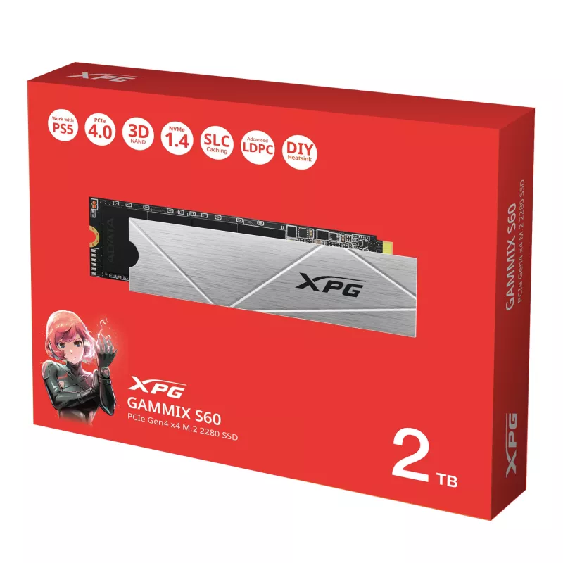 Disco SSD ADATA 2 TB M.2 PCI Express 4.0 NVMe GAMMIX S60