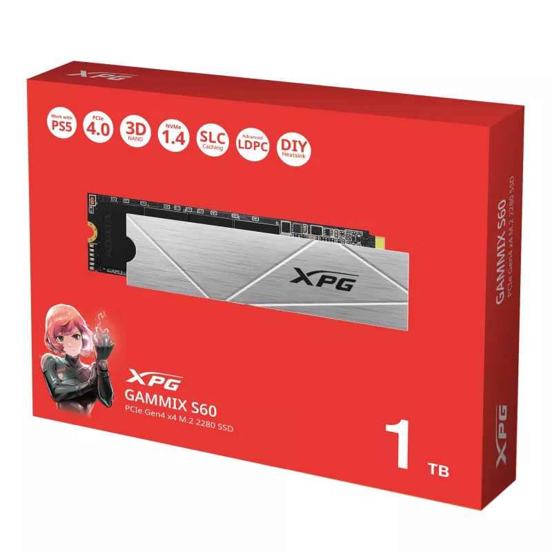 Disco SSD ADATA 1 TB M.2 PCI Express 4.0 NVMe GAMMIX S60