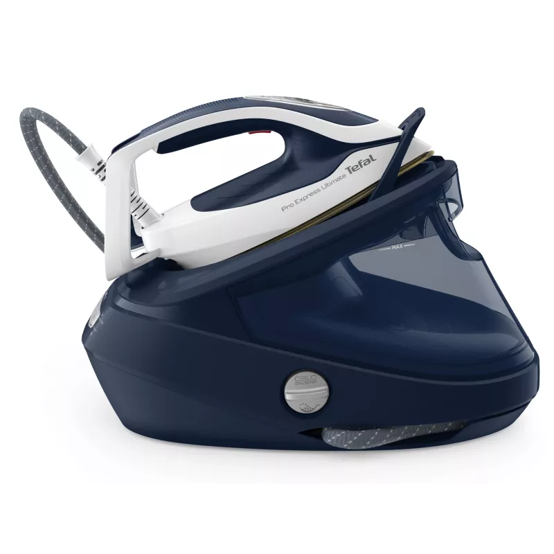Tefal Pro Express Ultimate II GV9720 plancha con generador de vapor, 3000 W, 1,2 l, suela Durilium Airglide Autoclean Ultra Thin, azul/blanco