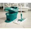 Cubo con sistema de fregado Leifheit 55076 — escurridor ergonómico, gran capacidad, verde