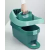 Cubo con sistema de fregado Leifheit 55076 — escurridor ergonómico, gran capacidad, verde