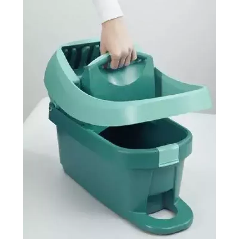 Cubo con sistema de fregado Leifheit 55076 — escurridor ergonómico, gran capacidad, verde