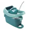 Cubo con sistema de fregado Leifheit 55076 — escurridor ergonómico, gran capacidad, verde