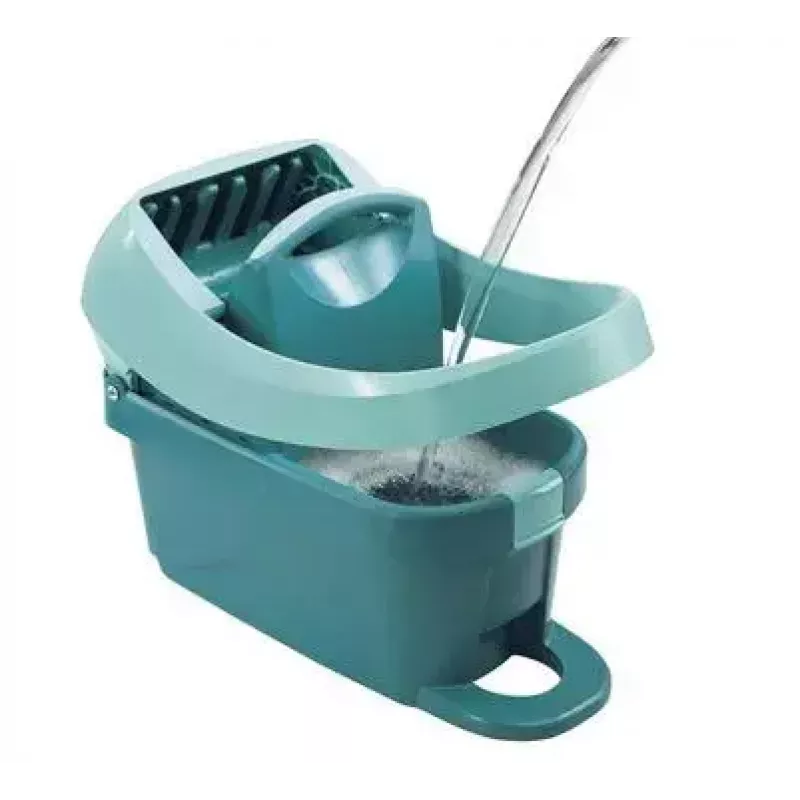 Cubo con sistema de fregado Leifheit 55076 — escurridor ergonómico, gran capacidad, verde
