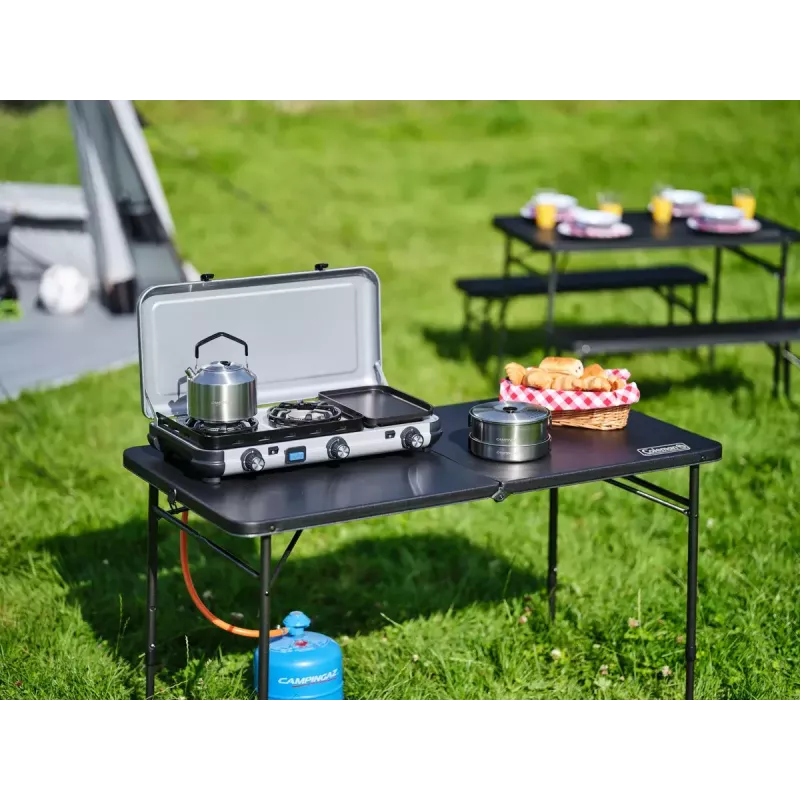 Hornillo de combustible líquido Campingaz 2 MULTI COOK, 2 zonas de cocción, regulación manual