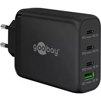 Goobay 65555 Cargador para interiores AC Carga rápida Portátil Smartphone Negro