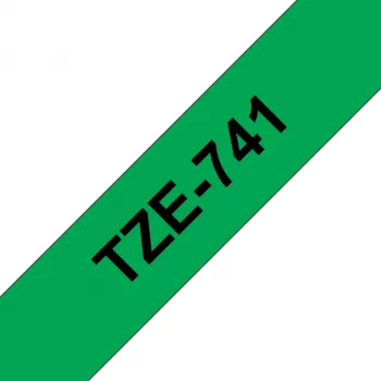 Cinta de etiquetar Brother TZE-741 negro sobre verde TZ