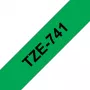 Cinta de etiquetar Brother TZE-741 negro sobre verde TZ