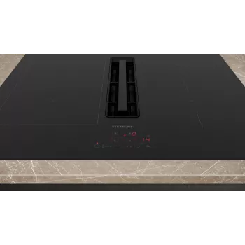 Placa de cocina Siemens iQ300 ED611BS16E negra de encastre 60 cm placa de inducción por zonas 4 zonas campana extractora integrada