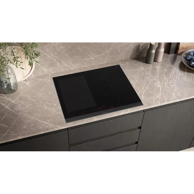 Placa de cocina Siemens iQ700 EX675HEC1E negra de encastre 60 cm placa de inducción por zonas 4 zonas