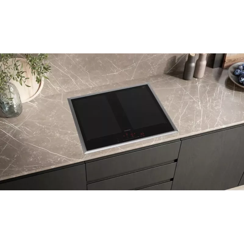 Placa de cocina Siemens iQ700 EX645HXC1E negra de encastre 60 cm placa de inducción por zonas 4 zonas