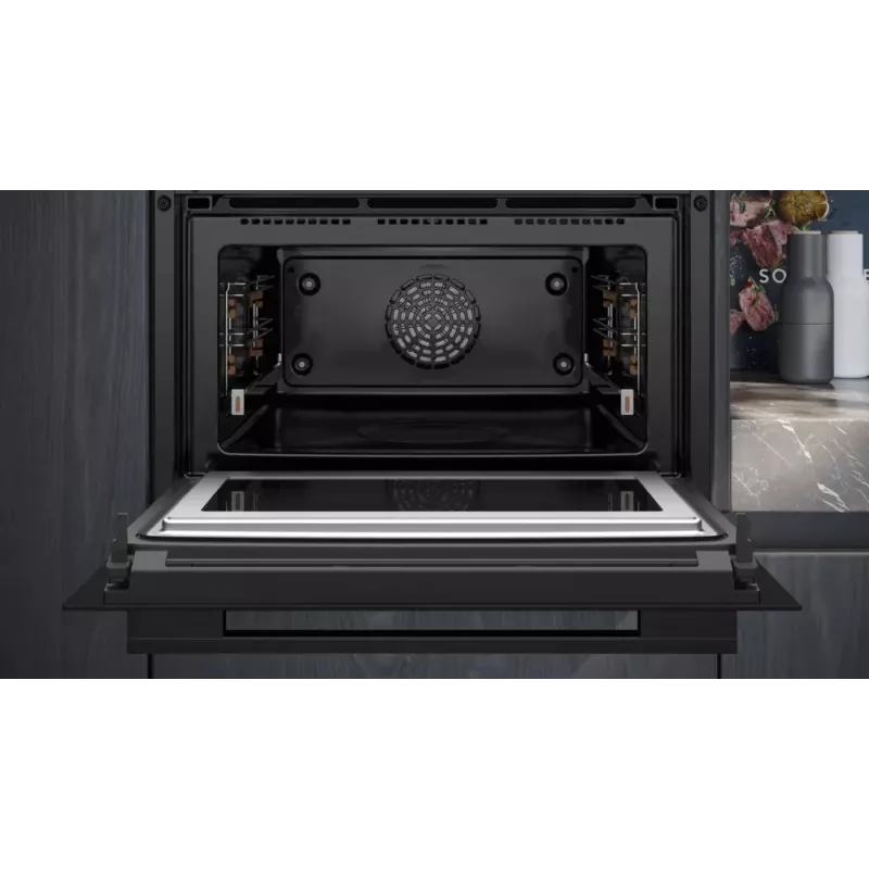 Siemens iQ700 CM776GKB1 horno 45 L 900 W negro, acero inoxidable