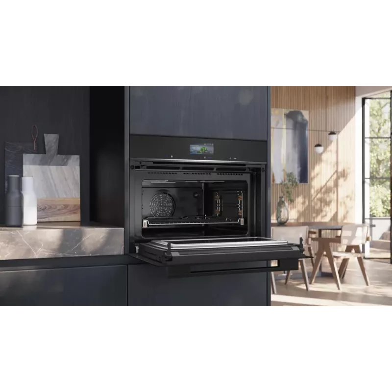 Siemens iQ700 CM776GKB1 horno 45 L 900 W negro, acero inoxidable