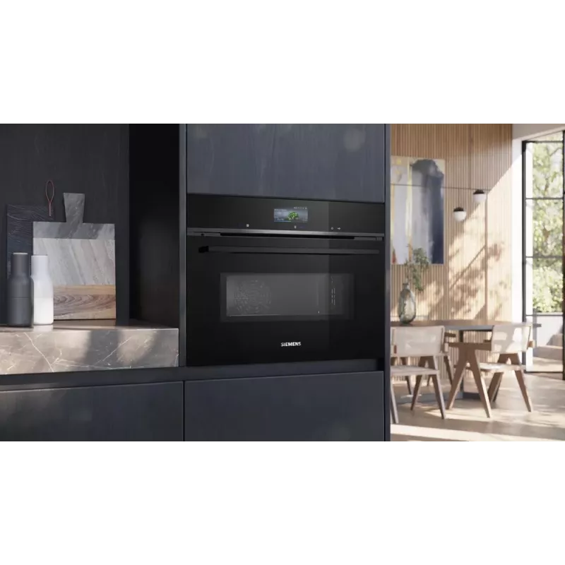 Siemens iQ700 CM776GKB1 horno 45 L 900 W negro, acero inoxidable