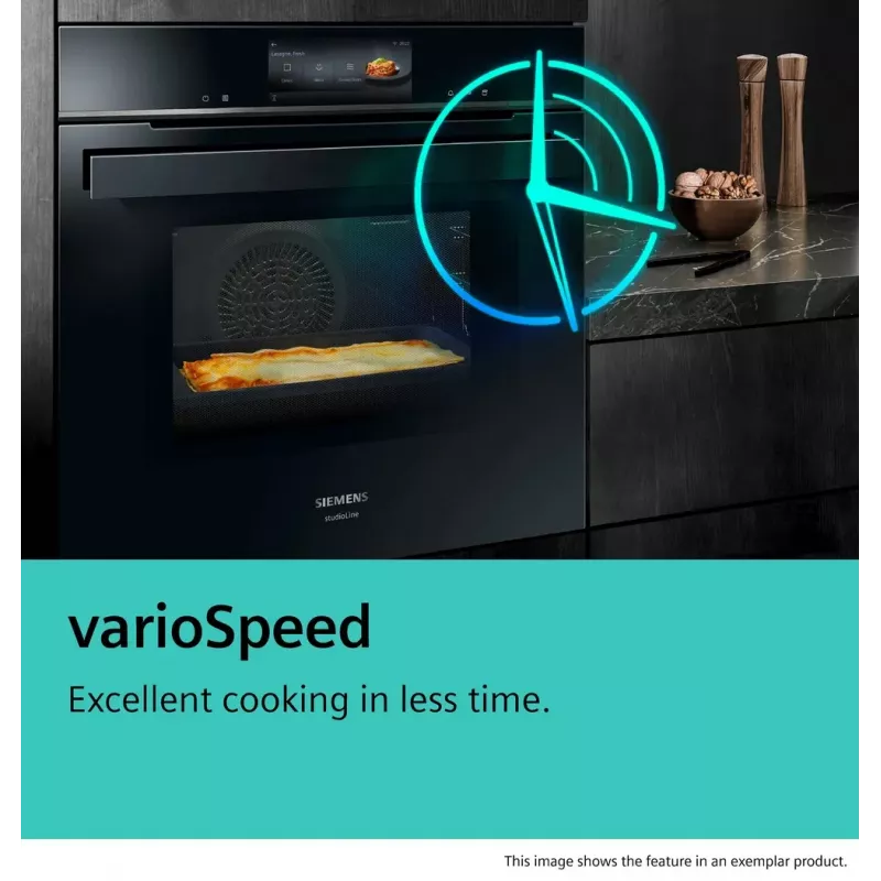 Siemens iQ700 CM776GKB1 horno 45 L 900 W negro, acero inoxidable