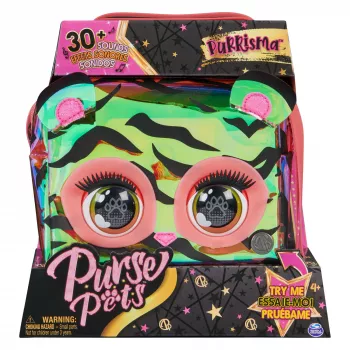 Purse Pets, Purrisma mascota tigre interactiva de juguete y bolso bandolera, más de 30 sonidos y reacciones, juguete para niñas y preadolescentes