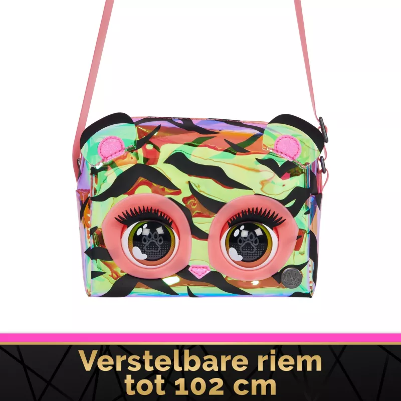 Purse Pets, Purrisma mascota tigre interactiva de juguete y bolso bandolera, más de 30 sonidos y reacciones, juguete para niñas y preadolescentes