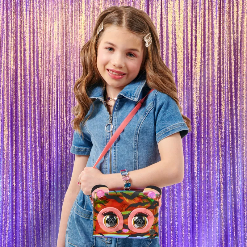 Purse Pets, Purrisma mascota tigre interactiva de juguete y bolso bandolera, más de 30 sonidos y reacciones, juguete para niñas y preadolescentes