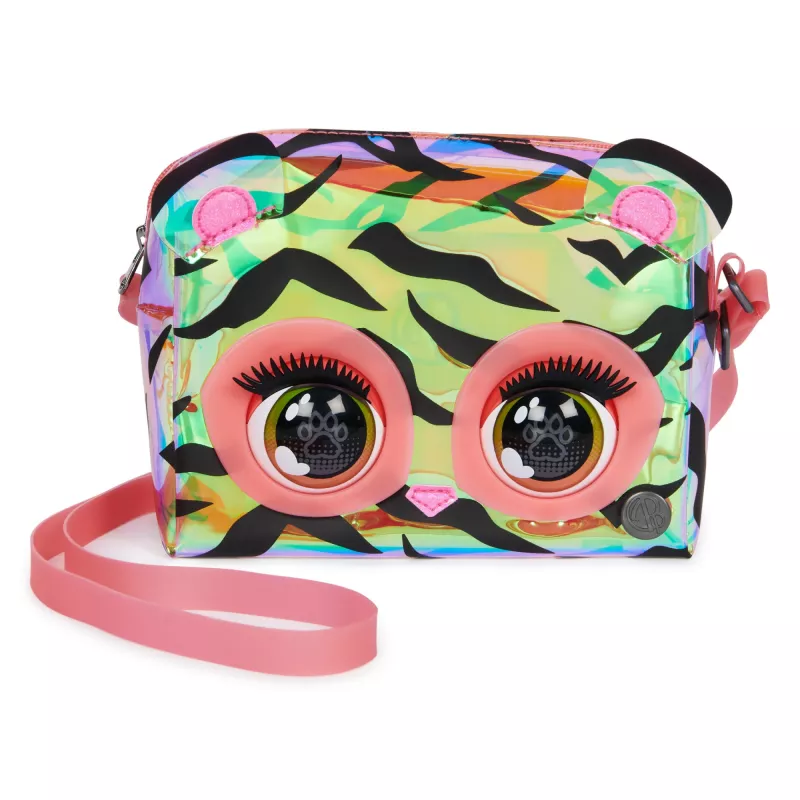 Purse Pets, Purrisma mascota tigre interactiva de juguete y bolso bandolera, más de 30 sonidos y reacciones, juguete para niñas y preadolescentes