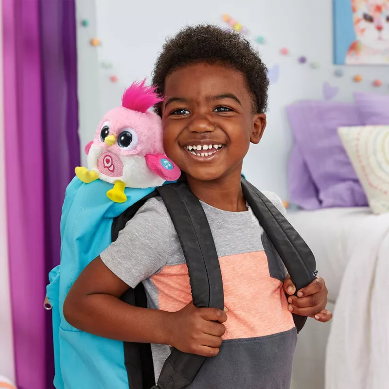 Pájaro de peluche interactivo parlante VTech Lolibirds Momo — juguete educativo a pilas