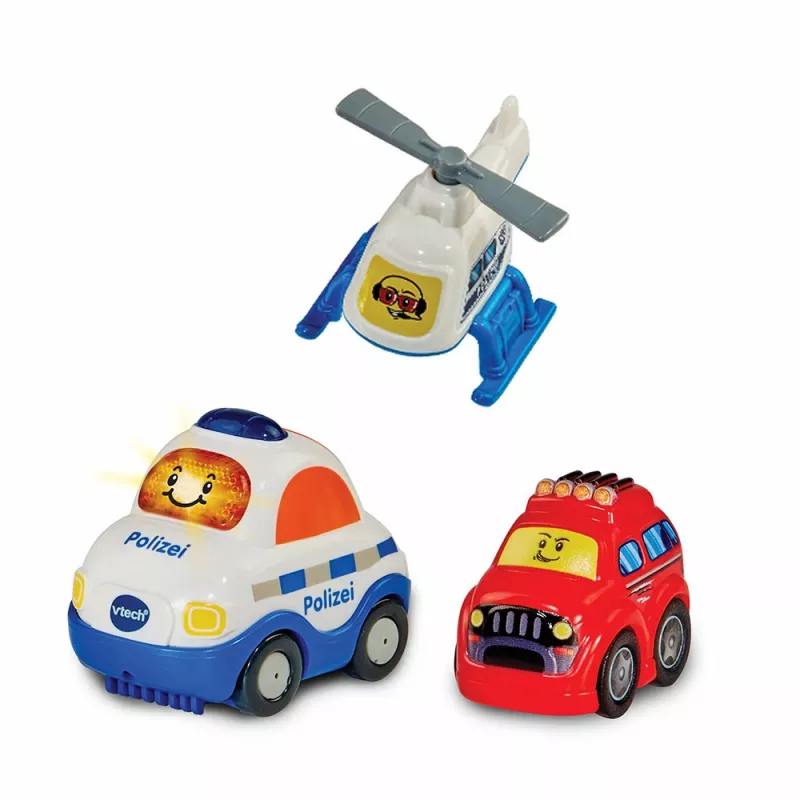 Set de juego VTech Tut Tut Baby Flitzer comisaría de policía 80-569904 con funciones interactivas y vehículos