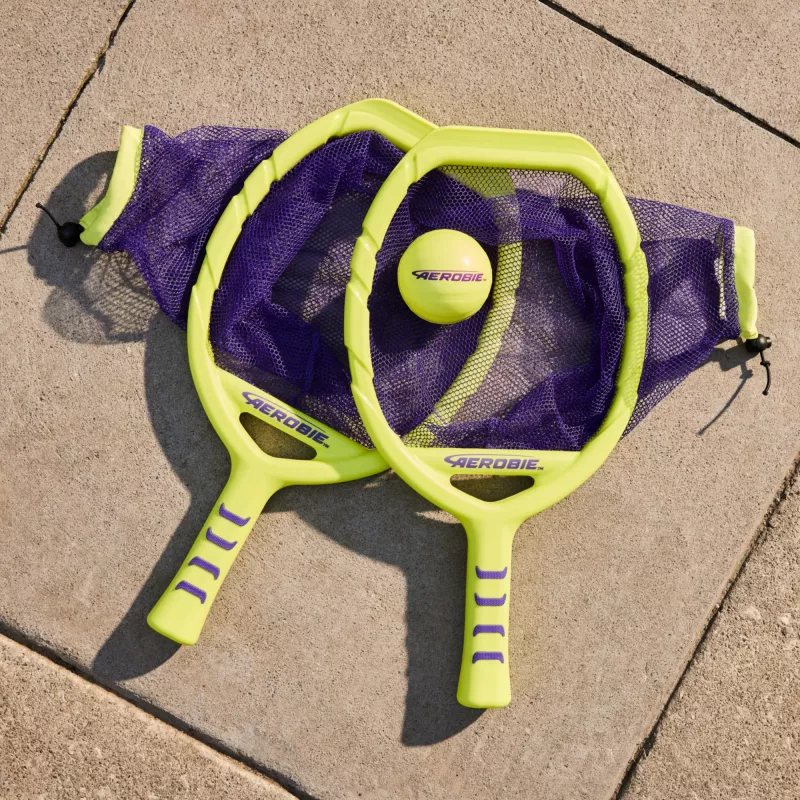 Aerobie Flingo juego de lanzar y atrapar, juegos de exterior para niños y adultos, set de pelota para lanzar y atrapar para juegos de verano, jardín, camping y playa para niños a partir de 8 años