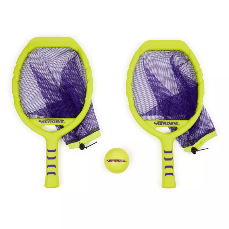 Aerobie Flingo juego de lanzar y atrapar, juegos de exterior para niños y adultos, set de pelota para lanzar y atrapar para juegos de verano, jardín, camping y playa para niños a partir de 8 años