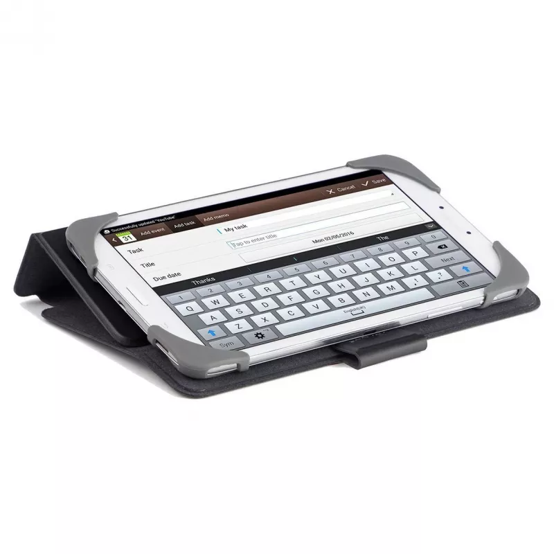 Targus SafeFit Rotating Universal THZ643GL funda con tapa para tablets de 7–8 pulgadas, poliuretano, cierre magnético, negra