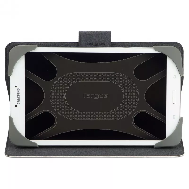 Targus SafeFit Rotating Universal THZ643GL funda con tapa para tablets de 7–8 pulgadas, poliuretano, cierre magnético, negra