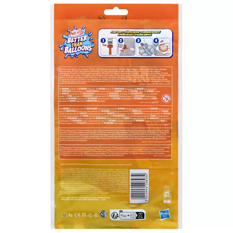 Nerf Super Soaker Better Than Balloons juguete de agua, fácil de recoger en una pieza, 108 pods, muchas formas de juego, diversión acuática en el jardín, regalos para niños, edad 3+