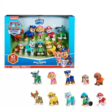 PAW Patrol, 10.º aniversario, All Paws On Deck, pack de regalo con 10 figuras de acción coleccionables, juguete para niños a partir de 3 años