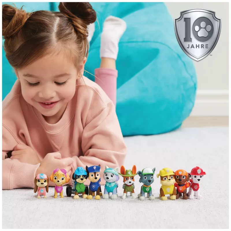 PAW Patrol, 10.º aniversario, All Paws On Deck, pack de regalo con 10 figuras de acción coleccionables, juguete para niños a partir de 3 años