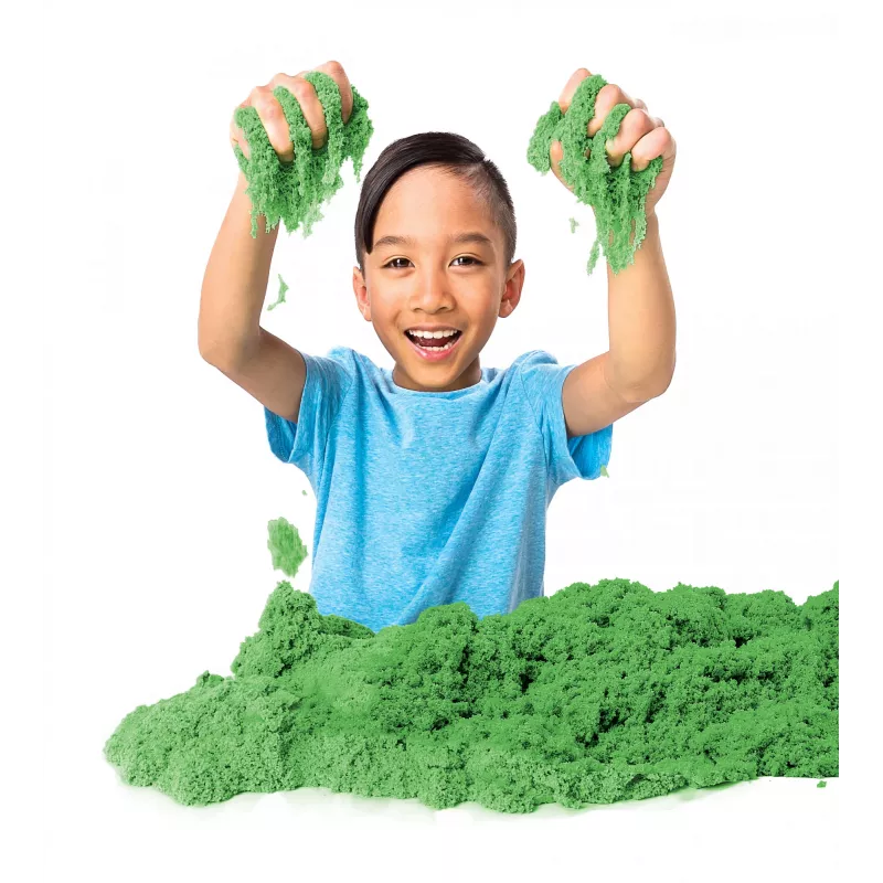 Kinetic Sand, 2 libras de arena de juego verde, juguetes sensoriales moldeables para niños, bolsa resellable (el envase puede variar), para niños a partir de 3 años