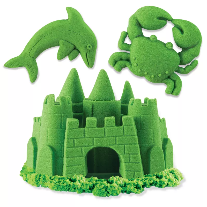 Kinetic Sand, 2 libras de arena de juego verde, juguetes sensoriales moldeables para niños, bolsa resellable (el envase puede variar), para niños a partir de 3 años