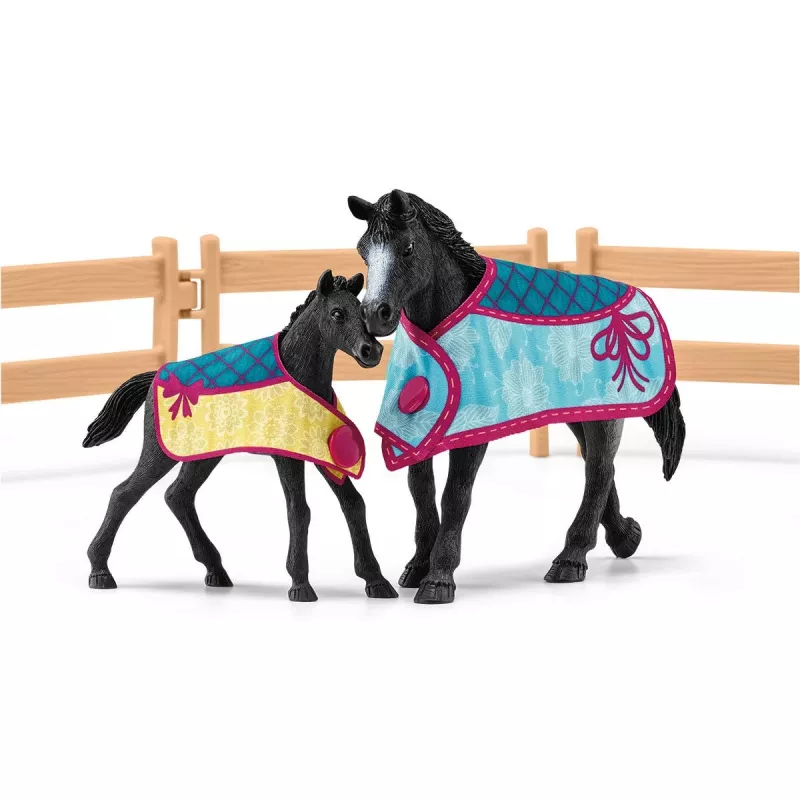 schleich HORSE CLUB box con yegua y potro, cuadra, caballos, 5 año(s), multicolor, plástico