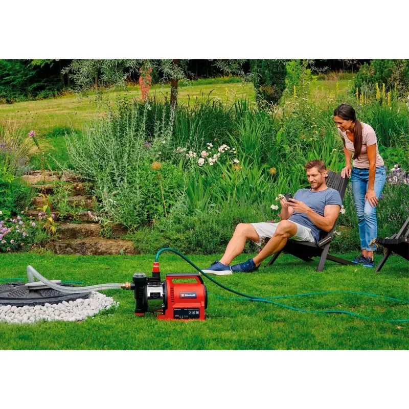 Bomba de agua EINHELL GE‑AW 1144 SMART — 1100 W, control por app, riego de jardín y trasvase de agua
